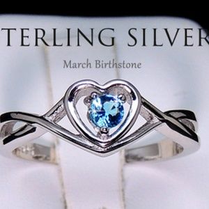 Christine Sterling Silver Blue CZ March Birthstone